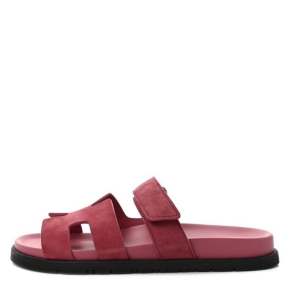 RARE Hermes Suede Chypre Sandals Rose Aphrodite Pink Size 40 - Picture 6 of 11